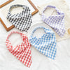 Square Plaid Stretch Triangle Cloth Scarf Headwear For Women Spring And Summer Seiko Design