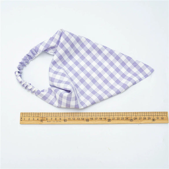 Square Plaid Stretch Triangle Cloth Scarf Headwear For Women Spring And Summer Seiko Design