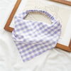 Square Plaid Stretch Triangle Cloth Scarf Headwear For Women Spring And Summer Seiko Design