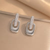 Square Point Drill Heart Shape Titanium Steel Vacuum Plating Retro Exaggerated Women's Eardrop Earrings