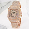 Square Quartz Watch Alloy Band And Case Gypsophila Design For Men