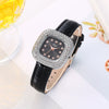 Square Quartz Watch Alloy Case Imitation Leather Strap Stainless Steel Buckle Fashion Style