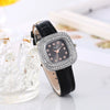 Square Quartz Watch Alloy Case Imitation Leather Strap Stainless Steel Buckle Fashion Style
