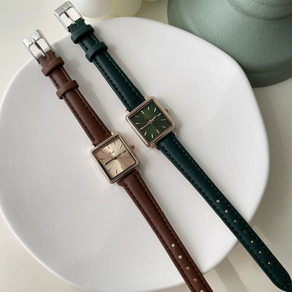 Square Quartz Watch Alloy Case Ordinary Glass Mirror Leisure Style Women's