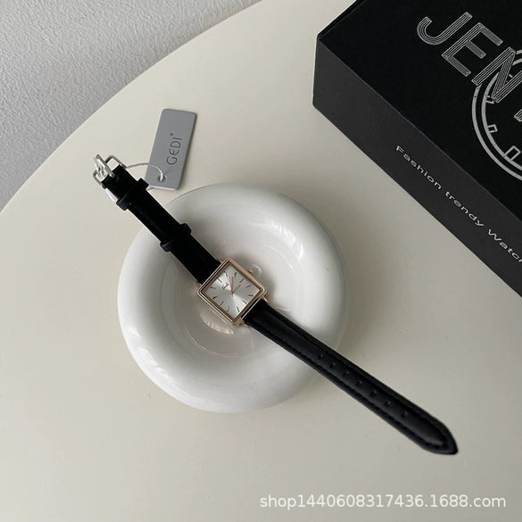 Square Quartz Watch Alloy Case Ordinary Glass Mirror Leisure Style Women's