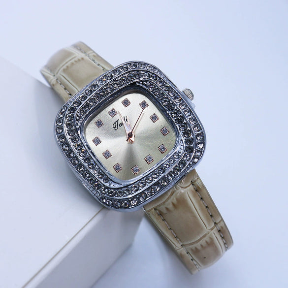 Square Quartz Women's Alloy Pu Leather Luxury Watch