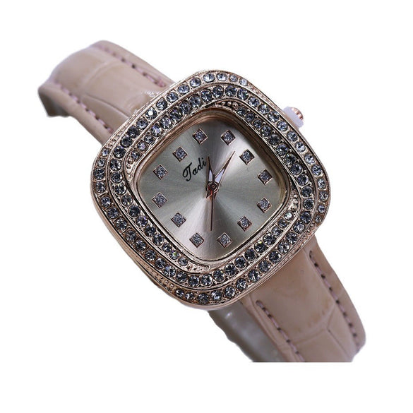 Square Quartz Women's Alloy Pu Leather Luxury Watch