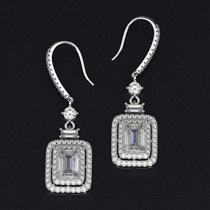 Square Rhinestone Zirconia Group Luxury Ear Crochet Earrings