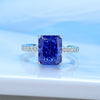 Square Ring S925 Sterling Silver Ice Flower Cut Diamond Minimalist Geometric Women's Jewelry