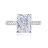 Square Ring S925 Sterling Silver Ice Flower Cut Diamond Minimalist Geometric Women's Jewelry