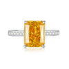 Square Ring S925 Sterling Silver Ice Flower Cut Diamond Minimalist Geometric Women's Jewelry