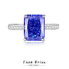 Square Ring S925 Sterling Silver Ice Flower Cut Diamond Minimalist Geometric Women's Jewelry