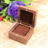 Square Rounded Solid Wood Ring Jewelry Box In Black Walnut Finish For Proposal Ring And Small Earrings Packaging