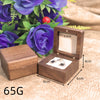 Square Rounded Solid Wood Ring Jewelry Box In Black Walnut Finish For Proposal Ring And Small Earrings Packaging