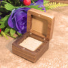 Square Rounded Solid Wood Ring Jewelry Box In Black Walnut Finish For Proposal Ring And Small Earrings Packaging