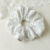 Square Scarf Scrunchie Hair Tie For Women Forest Style Pink Floral Handmade Fabric High Elasticity Sweet Style