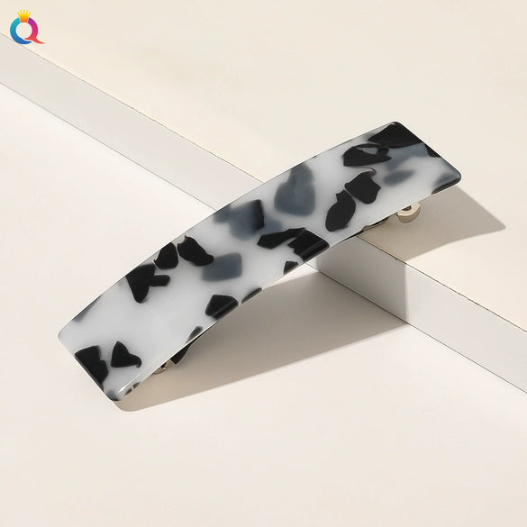 Square Shape Acetate Plate Handmade Spring Clip Hair Accessories Headdress For Women