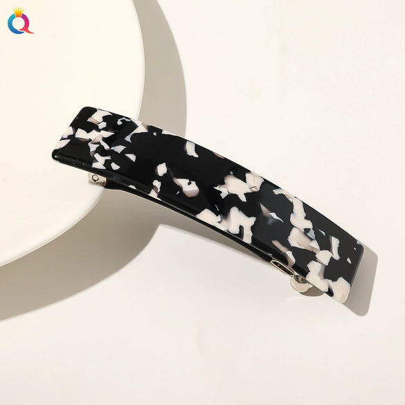 Square Shape Acetate Plate Handmade Spring Clip Hair Accessories Headdress For Women