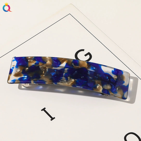 Square Shape Acetate Plate Handmade Spring Clip Hair Accessories Headdress For Women