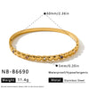 Square Stainless Steel Bracelet With Zircon Inlay Minimalist Geometric Design 18K Gold Plated