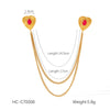 Square Stainless Steel Diamond Geometric Women's Shirt Collar Collar Flower Butterfly Brooch Chain