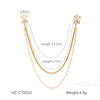 Square Stainless Steel Diamond Geometric Women's Shirt Collar Collar Flower Butterfly Brooch Chain