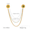 Square Stainless Steel Diamond Geometric Women's Shirt Collar Collar Flower Butterfly Brooch Chain