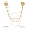 Square Stainless Steel Diamond Geometric Women's Shirt Collar Collar Flower Butterfly Brooch Chain