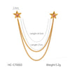 Square Stainless Steel Diamond Geometric Women's Shirt Collar Collar Flower Butterfly Brooch Chain