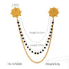 Square Stainless Steel Diamond Geometric Women's Shirt Collar Collar Flower Butterfly Brooch Chain