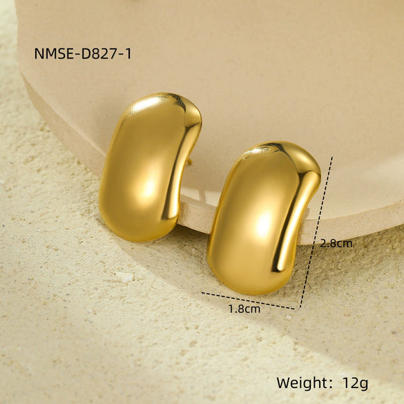 Square Stainless Steel 18K Gold Electroplated Women's Fashion Earrings