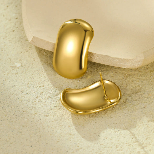 Square Stainless Steel 18K Gold Electroplated Women's Fashion Earrings