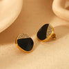 Square Stainless Steel Oildrip Diamondencrusted Women's Geometric Earrings