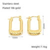 Square Ushape Titanium Steel 18K Gold Plated Ear Buckle For Women