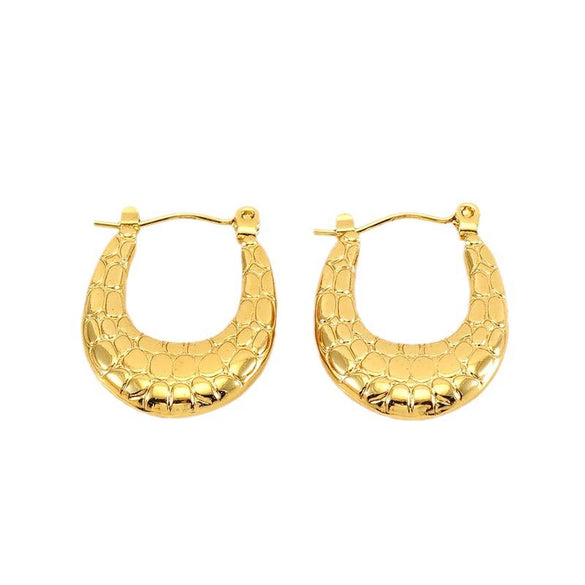 Square Ushape Titanium Steel 18K Gold Plated Ear Buckle For Women