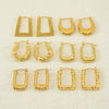 Square Ushape Titanium Steel 18K Gold Plated Ear Buckle For Women