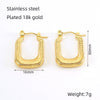 Square Ushape Titanium Steel 18K Gold Plated Ear Buckle For Women