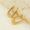 Square Ushape Titanium Steel 18K Gold Plated Ear Buckle For Women