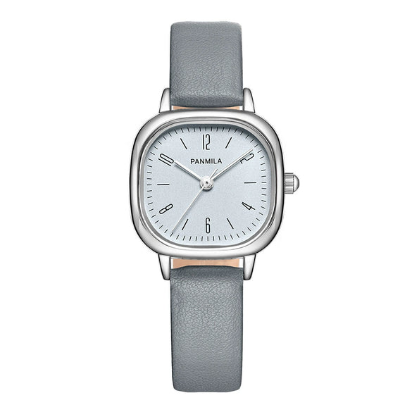 Square Women's Fashion Watch Alloy Case Pu Strap Mineral Strengthened Glass Mirror Rose Gold Clasp