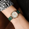 Square Women's Fashion Watch Alloy Case Pu Strap Mineral Strengthened Glass Mirror Rose Gold Clasp