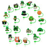 St. Patrick Cute Triangle Cartoon Silica Gel Straw Decorative Cap 10 PCS/Package