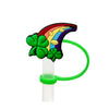 St. Patrick Cute Triangle Cartoon Silica Gel Straw Decorative Cap 10 PCS/Package