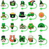 St. Patrick Cute Triangle Cartoon Silica Gel Straw Decorative Cap 10 PCS/Package