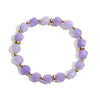 Stacked Bracelet Stainless Steel Geometric Amethyst Bead Jewelry Electroplated For Women