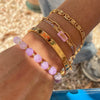 Stacked Bracelet Stainless Steel Geometric Amethyst Bead Jewelry Electroplated For Women