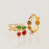 Stacked Cherry Geometric Style Stainless Steel Electroplated Women's Ring Jewelry