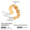 Stacked Cherry Geometric Style Stainless Steel Electroplated Women's Ring Jewelry
