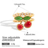 Stacked Cherry Geometric Style Stainless Steel Electroplated Women's Ring Jewelry
