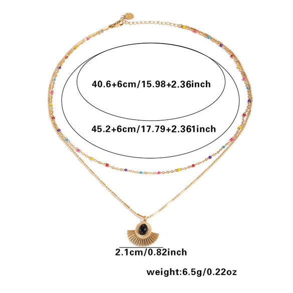 Stacked Clavicle Chain Stainless Steel Titanium Steel Star Shape Electroplating Women's Necklace