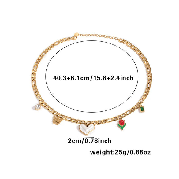 Stacked Clavicle Chain Stainless Steel Titanium Steel Star Shape Electroplating Women's Necklace